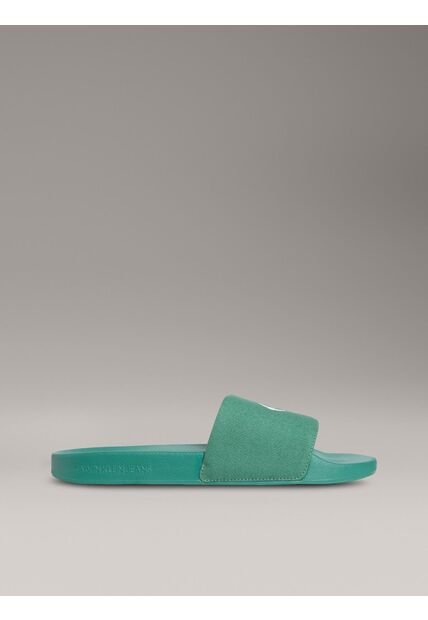 Sandalias Verde Deslizantes Con Monograma Calvin Klein
