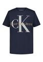 Camiseta Azul Manga Corta Con Logo De Monograma Calvin Klein de Calvin Klein