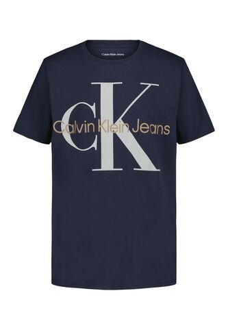 Camiseta Azul Manga Corta Con Logo De Monograma Calvin Klein Calvin Klein