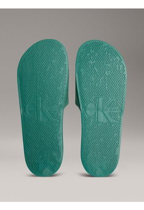 Sandalias Verde Deslizantes Con Monograma Calvin Klein