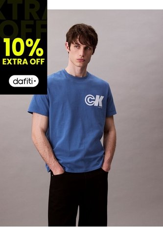 Camiseta Azul Oscuro Sport Con Logotipo Gráfico Calvin Klein Calvin Klein