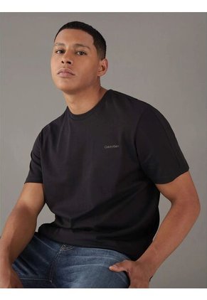 Camiseta Negra Con Micro Logo Calvin Klein