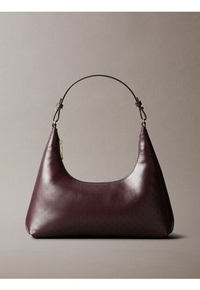 Bolso Café De Hombro Con Logo Monograma En Todo El Artículo Calvin Klein