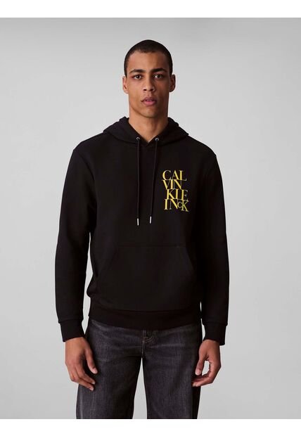 Buzo Negro De Felpa Con Logotipo Calvin Klein