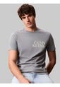 Camiseta Verde Con Diseño Apilado Calvin Klein de Calvin Klein