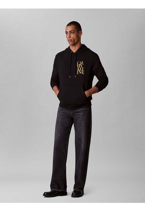 Buzo Negro De Felpa Con Logotipo Calvin Klein
