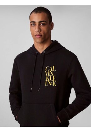Buzo Negro De Felpa Con Logotipo Calvin Klein