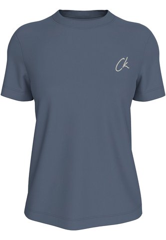 Camiseta Azul Con Logo Bordado Calvin Klein Calvin Klein