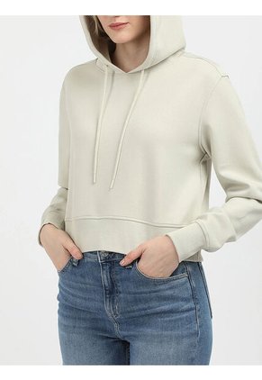 Buzo Gris Con Capota De Logo Elastic Calvin Klein