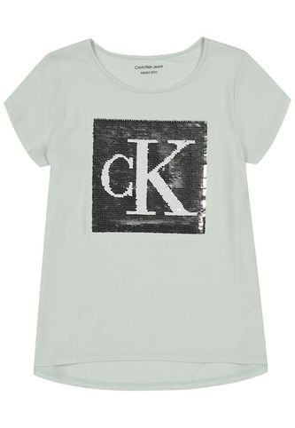 Camiseta Con Logotipo De Lentejuelas Niña Verde Calvin Klein Calvin Klein