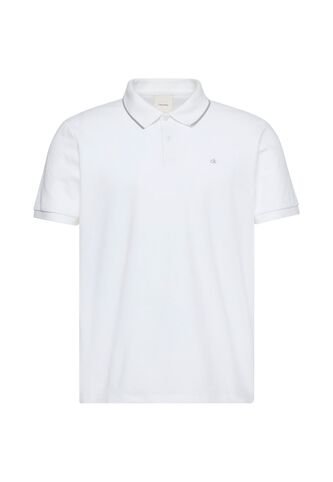 Polo Blanco De Manga Corta En Tejido Piqué Calvin Klein Calvin Klein