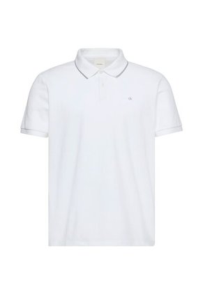 Polo Blanco De Manga Corta En Tejido Piqué Calvin Klein