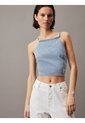 Top Azul Denim Con Cierre Anudado En Espalda Calvin Klein de Calvin Klein