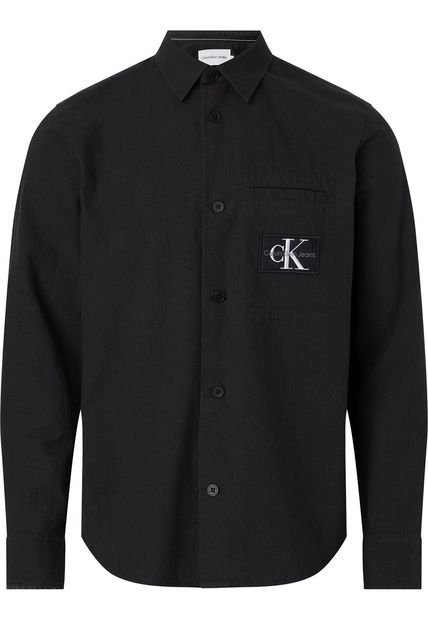 Camisa Negra Manga Larga Para Hombre Calvin Klein