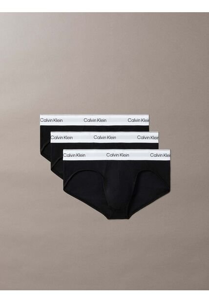 Pack Negro De 3 Slips De Cadera - Icon Cotton Stretch Calvin Klein