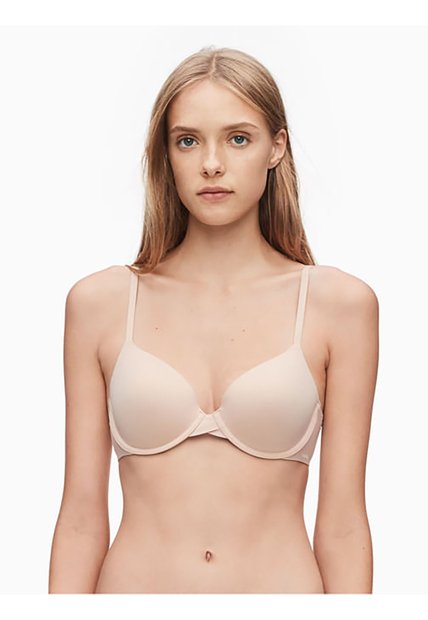 Brassier Beige Microfibra Lightly Forrada Calvin Clein