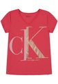 Camiseta Con Cuello V Niña Rojo Calvin Klein de Calvin Klein