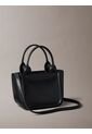 Bolso Negro Tote Pequeño Con Logo Monograma Grabado Calvin Klein de Calvin Klein