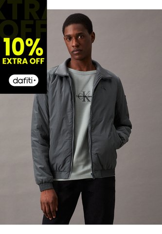 Chaqueta Gris De Nailon Acolchado Con Cremallera Calvin Klein Calvin Klein