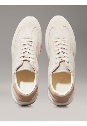 Tenis Beige De Perfil Bajo De Ante Calvin Klein