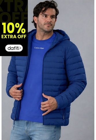 Chaqueta Azul Acolchada Con Capota Calvin Klein Calvin Klein