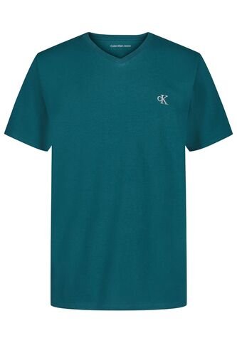 Camiseta Verde Manga Corta Con Logo De Monograma Y Cuello En V Calvin Klein Calvin Klein