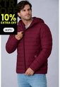Chaqueta Vinotinto Acolchada Con Capota Calvin Klein de Calvin Klein