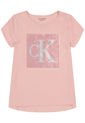 Camiseta Con Logotipo De Lentejuelas Niña Rosado Calvin Klein de Calvin Klein