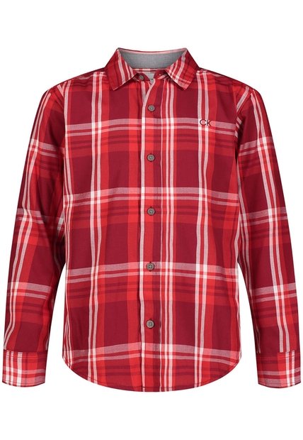 Camisa Con Estampado De Cuadros Para Niño Rojo Calvin Klein