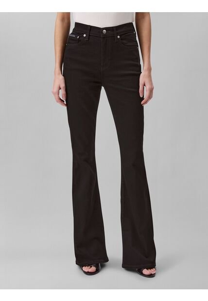Jeans Negro De Corte Acampanado Con Talle Alto Calvin Klein