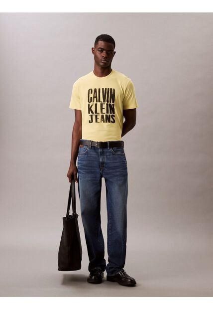 Camiseta Verde Stacked Graphic Crewnec Calvin Klein