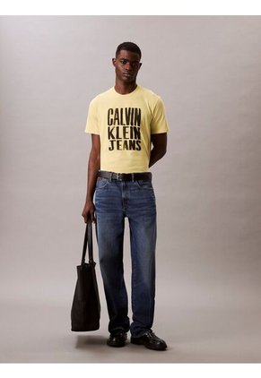 Camiseta Verde Stacked Graphic Crewnec Calvin Klein