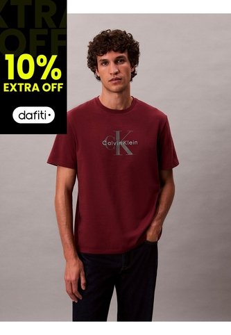 Camiseta Vino Tinto 20s Con Estampado Gráfico De Monograma Calvin Klein Calvin Klein