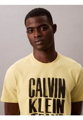 Camiseta Verde Stacked Graphic Crewnec Calvin Klein