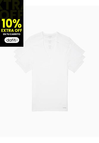 Paquete De 3 Camisetas Blancas Slim Con Cuello V Calvin Klein Calvin Klein