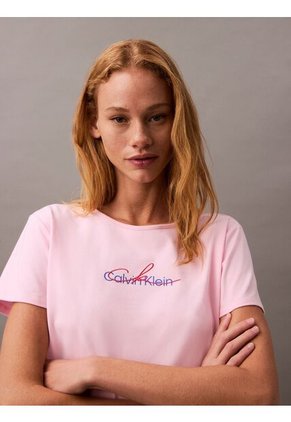 Camiseta Rosada Slim Con Logo Calvin Klein