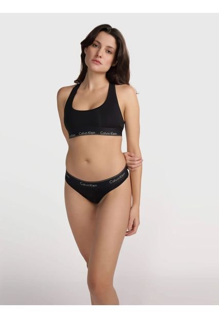 Conjunto De Top Y Tanga Negro Para Mujer Calvin Klein