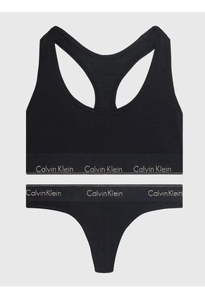 Conjunto De Top Y Tanga Negro Para Mujer Calvin Klein