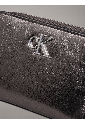 Billetera Gris Con Cremallera Metálica En El Contorno Calvin Klein