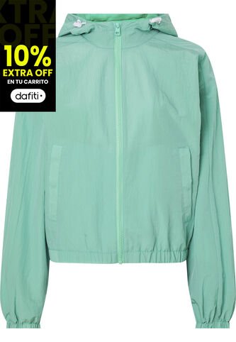 Chaqueta Verde Con Gorro Y Cierre Para Mujer Calvin Klein Calvin Klein