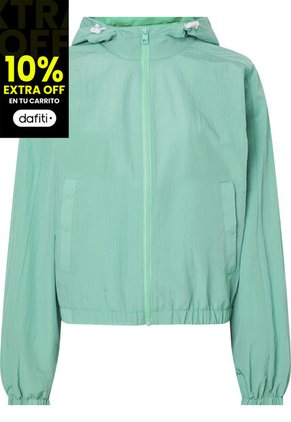 Chaqueta Verde Con Gorro Y Cierre Para Mujer Calvin Klein