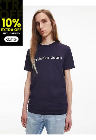 Camiseta Con El Logo Hombre Azul Oscuro Calvin Klein Calvin Klein