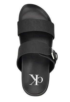 Sandalias Negro Con Monograma Calvin Klein