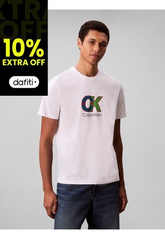 Camiseta Blanca Con Estampado Gráfico De Monograma Calvin Klein Calvin Klein