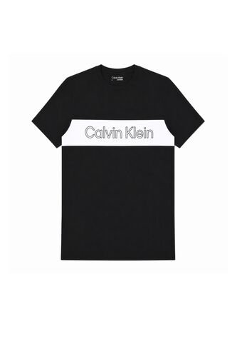 Camiseta Negra Iconic Con Logo En Bloque Calvin Klein Calvin Klein