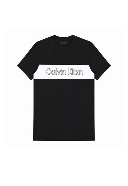 Camiseta Negra Iconic Con Logo En Bloque Calvin Klein