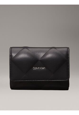 Billetera Negra Pequeña Acolchada De Plegado Triple Con RFID Calvin Klein Calvin Klein