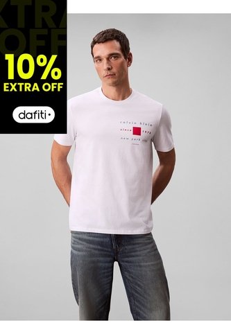 Camiseta Blanca Con Estampado Gráfico Red Box New York City Calvin Klein Calvin Klein