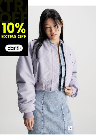 Chaqueta Morada Bomber Ligeramente Acolchada Para Mujer Calvin Klein Calvin Klein