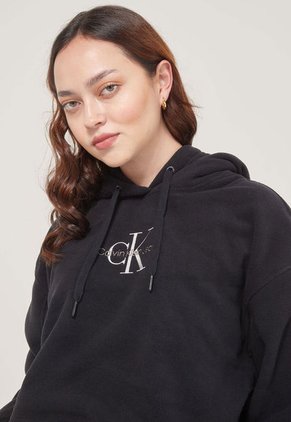 Hoodie Negro-Plateado Calvin Klein